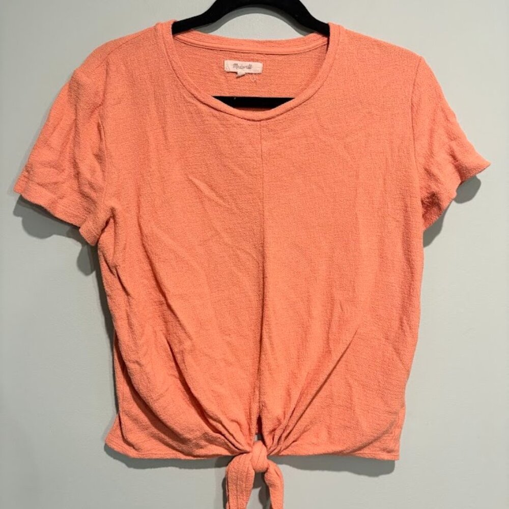 Madewell Tie Front Top Peach  M